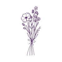 Purple Drawn Flower Icon