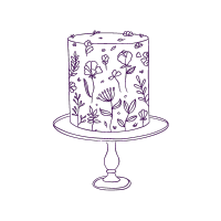 Purple Drawn Flower Icon