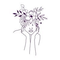 Hand Drawn Flower Icon in Purple