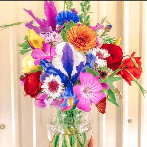 Easter Vase arrangement of bright spring flowers