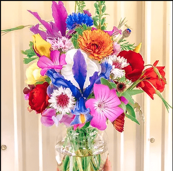 Easter Vase arrangement of bright spring flowers
