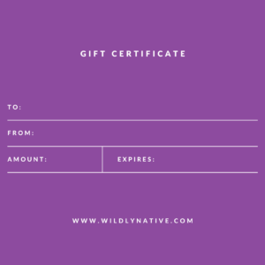 Flat image of a purple gift certificate