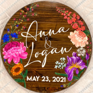 Hand Painted Floral Sign