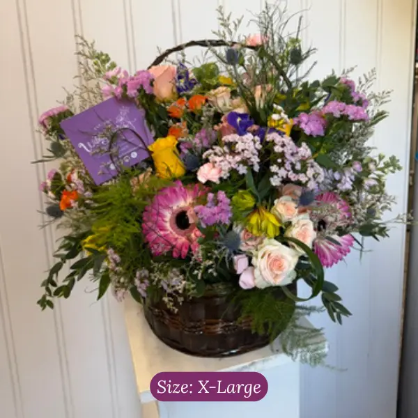 Bright & Colorful Sympathy Basket Arrangement - Image 5