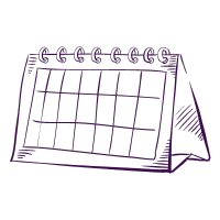 Purple Drawn Flower Icon