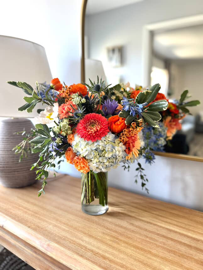 Bridal Bouquet stays fresh in a vase of water after the ceremony.