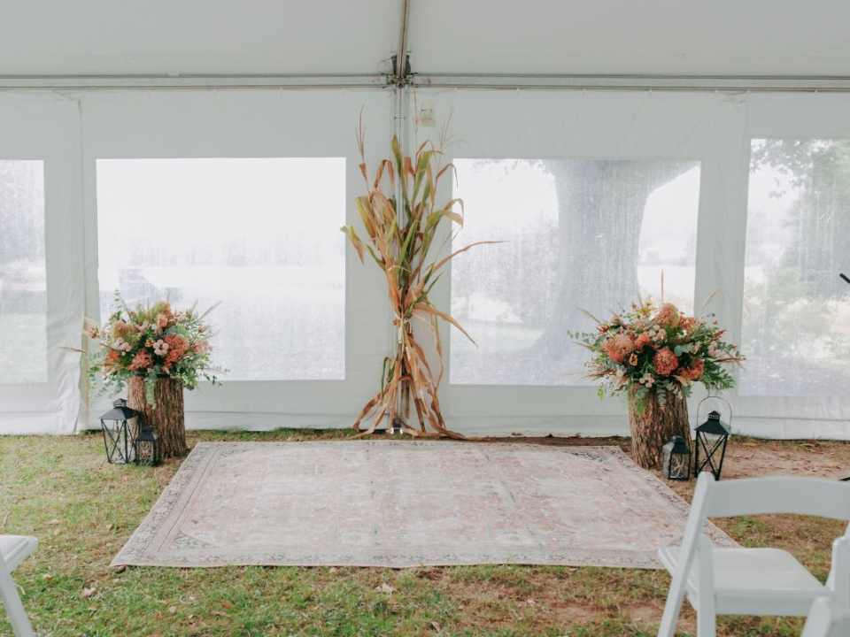 Ceremony under tent