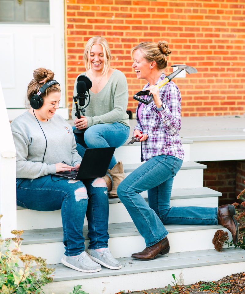 Hosts of the Flower Files Podcast together: Amber, Lizzy & Liza