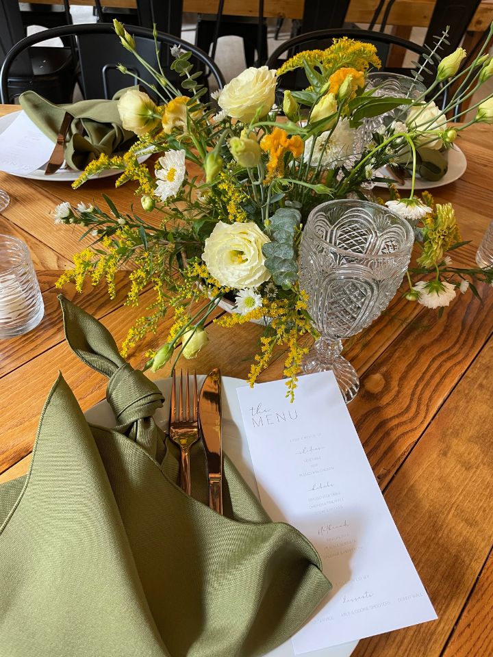 moss frogs on table reception rectangle table 