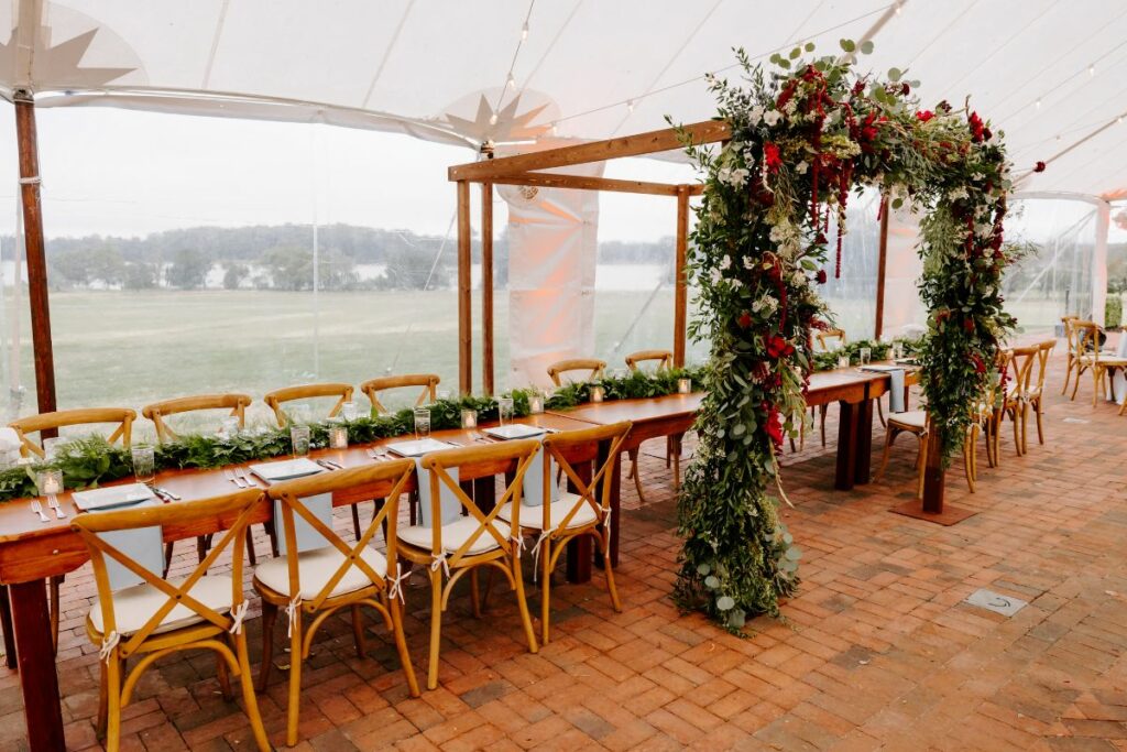 chuppah for reception repurposed
