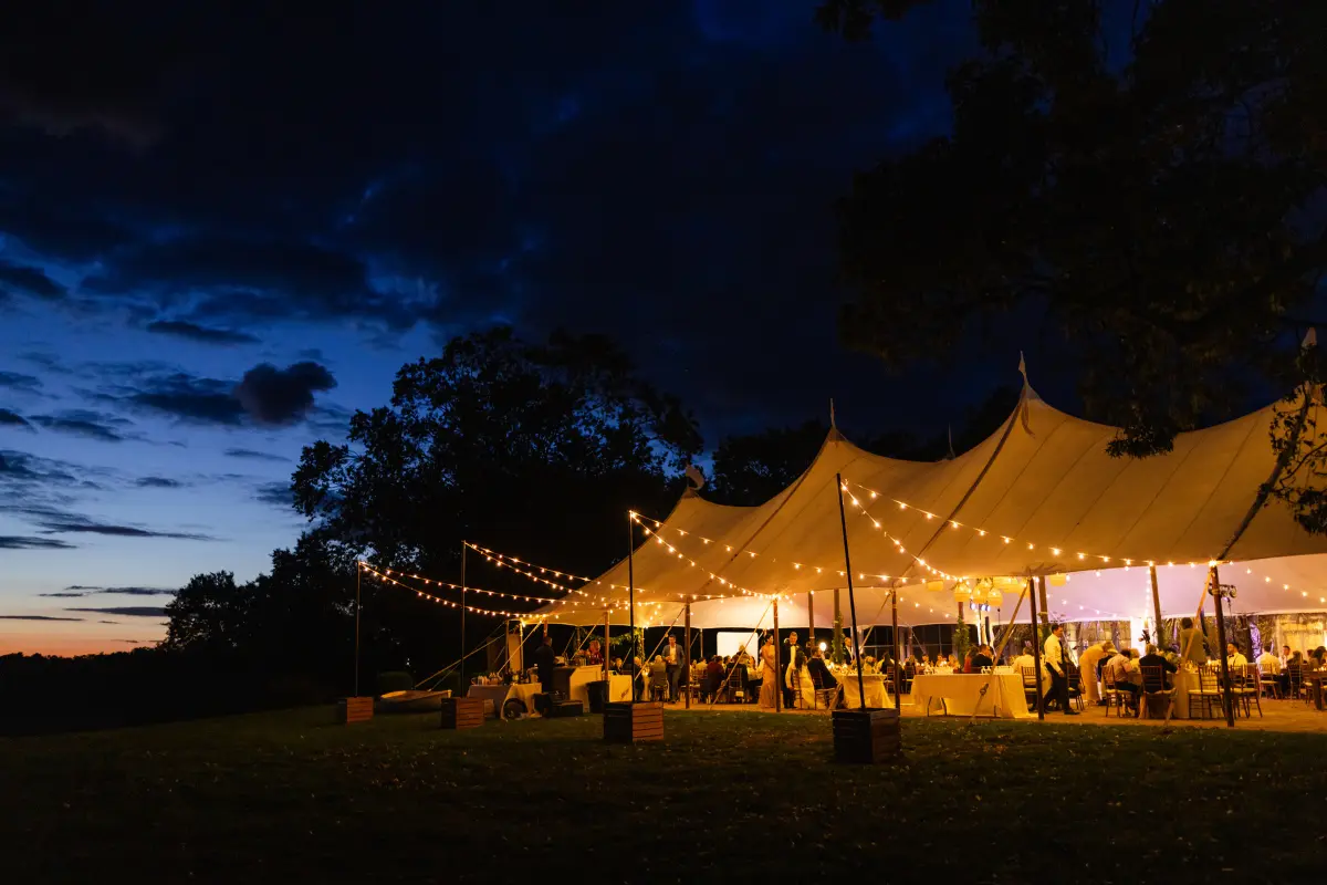 Featured image for the Flower Files podcast, episode 35 of a tent at night