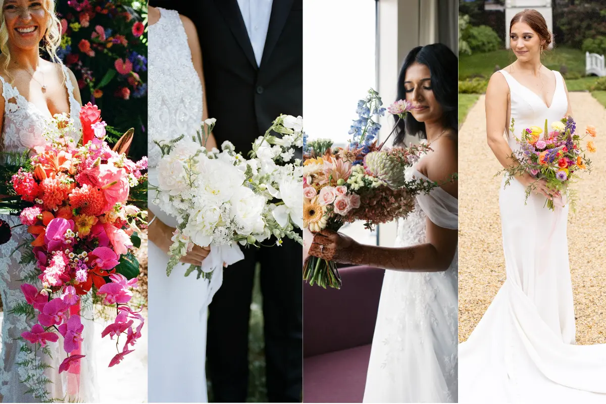 Wildly Native Brides with Bouquets
