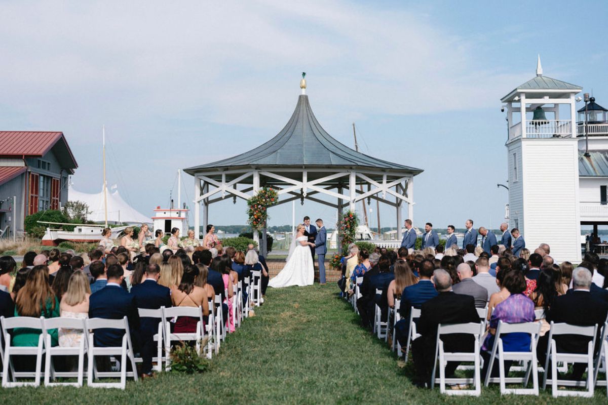 Chesapeake Bay Maritime Museum wedding ceremony.