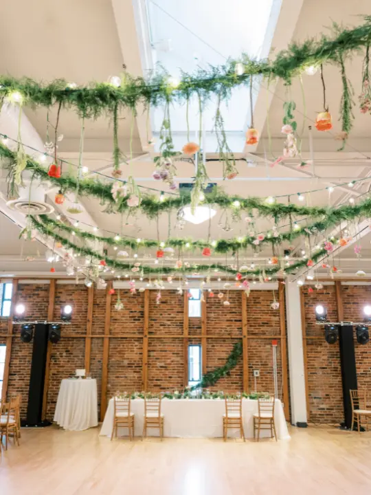 Indoor greenery swag at the American Visionary Art Museum