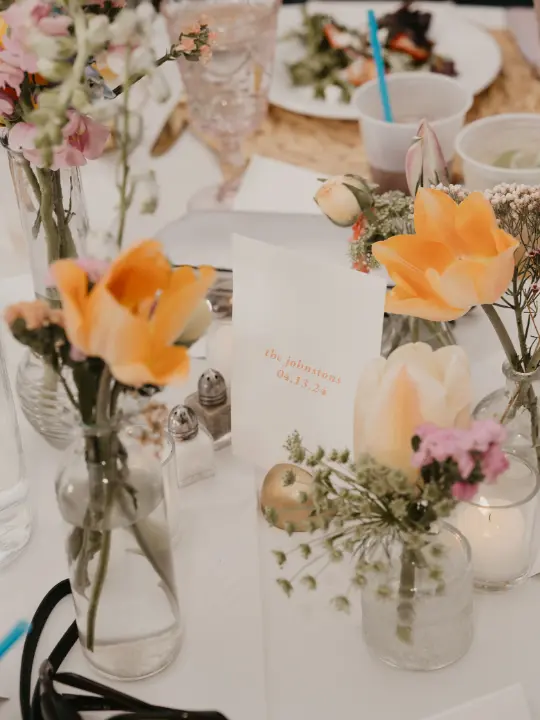 springpastelbudvasesmilburnorchards spring pastel florals in scattered bud arrangements