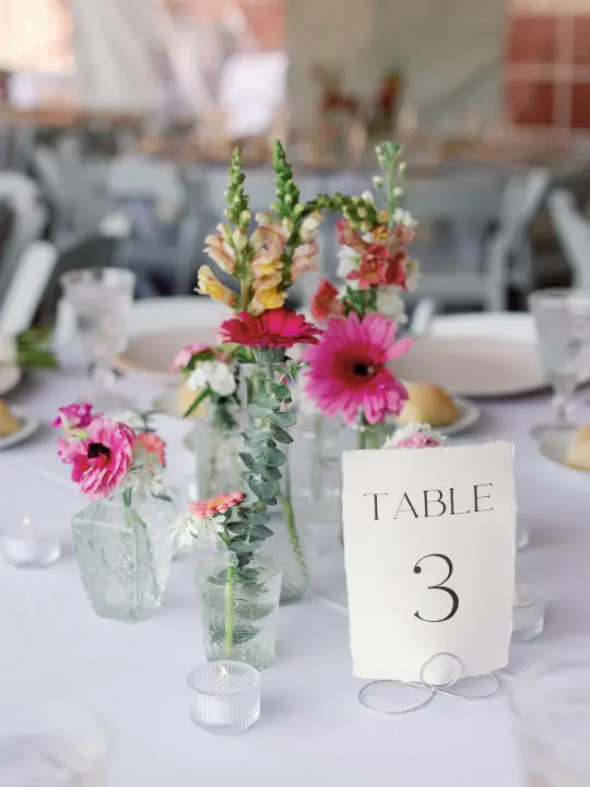 springpastelpacahousewedding2 Scattered bud vases in a pastel color theme for tables at a wedding at Paca House