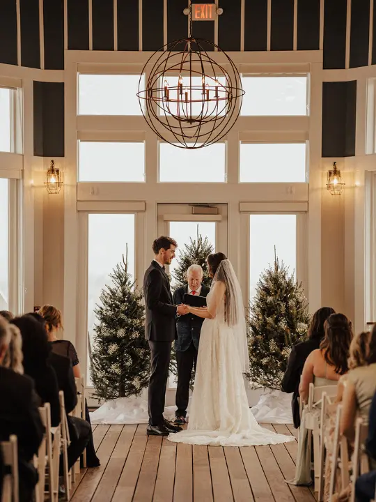 winterceremonyinstallation indoor winter installation for ceremony by Wildly Native Flower Farm