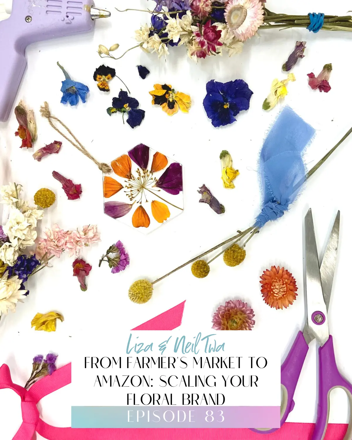 Podcast Title Image for Episode 83 of the Flower Files Podcast: From Farmer's Market to Amazon: Scaling Your Floral Brand