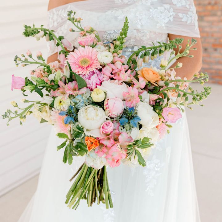 one sided sq Spring colors bridal bouquet