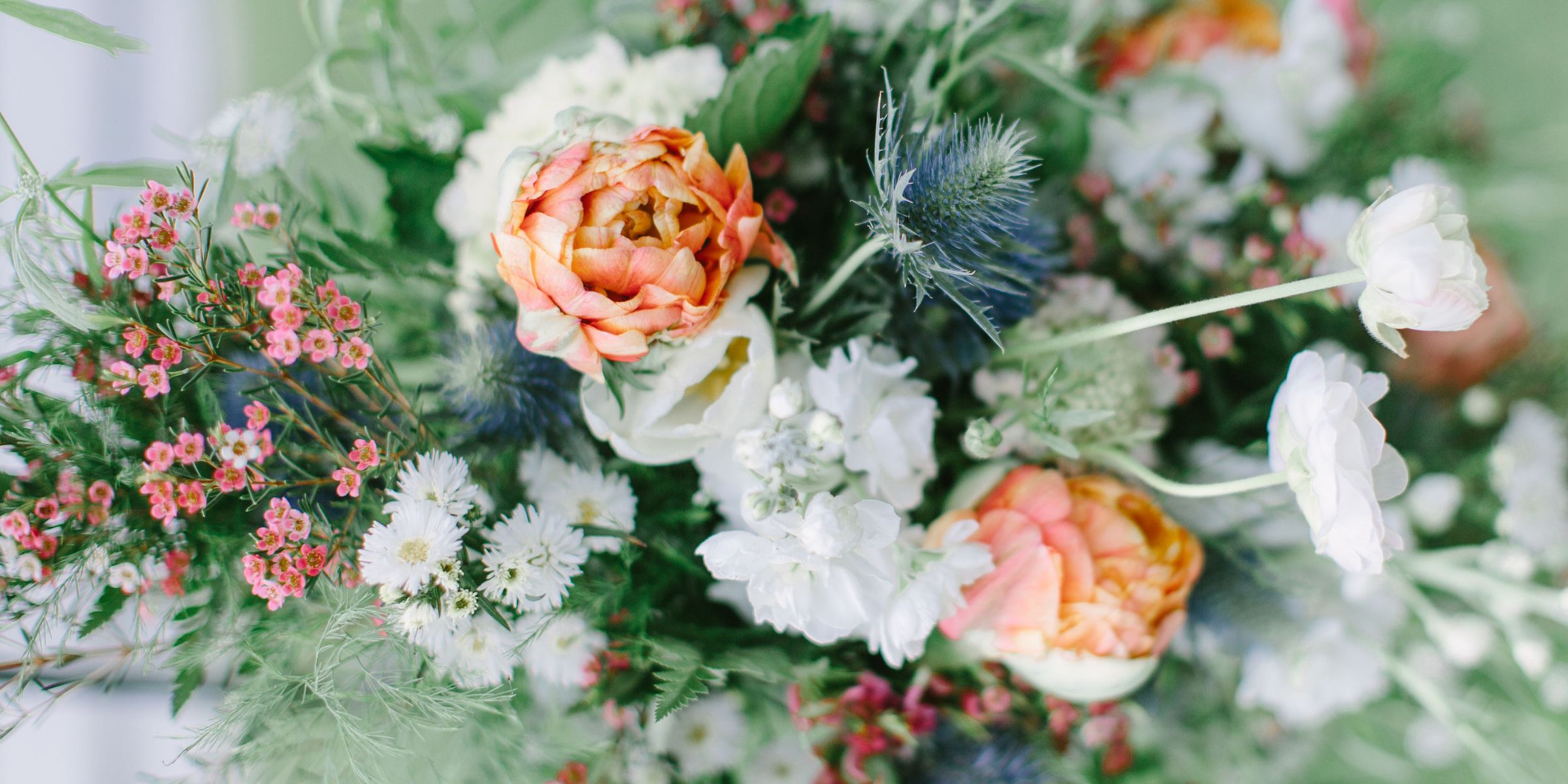 Peach and navy flowers