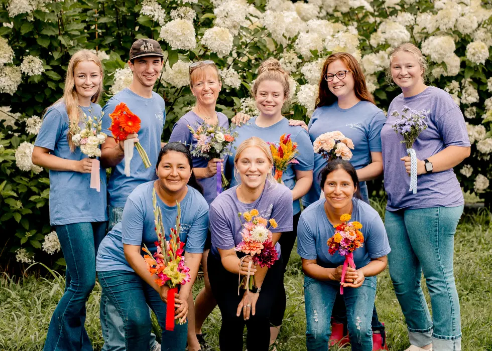 The team behind Wildly Native Flower Farm