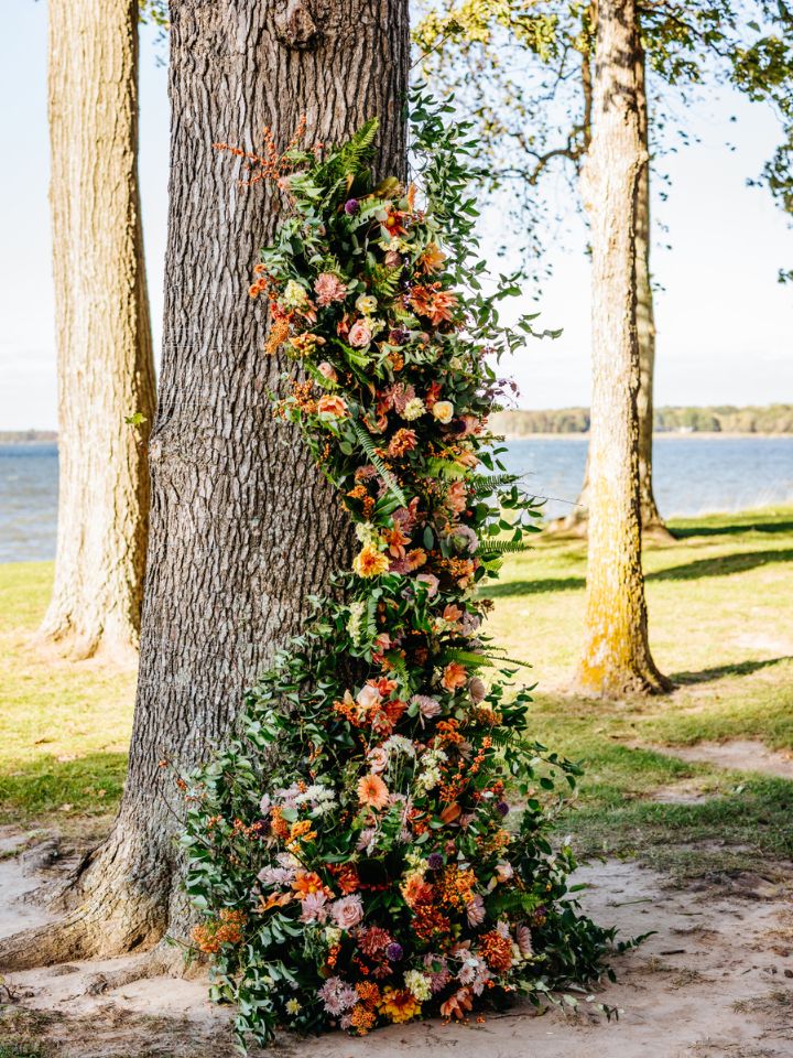 Detail of flower tree installation.