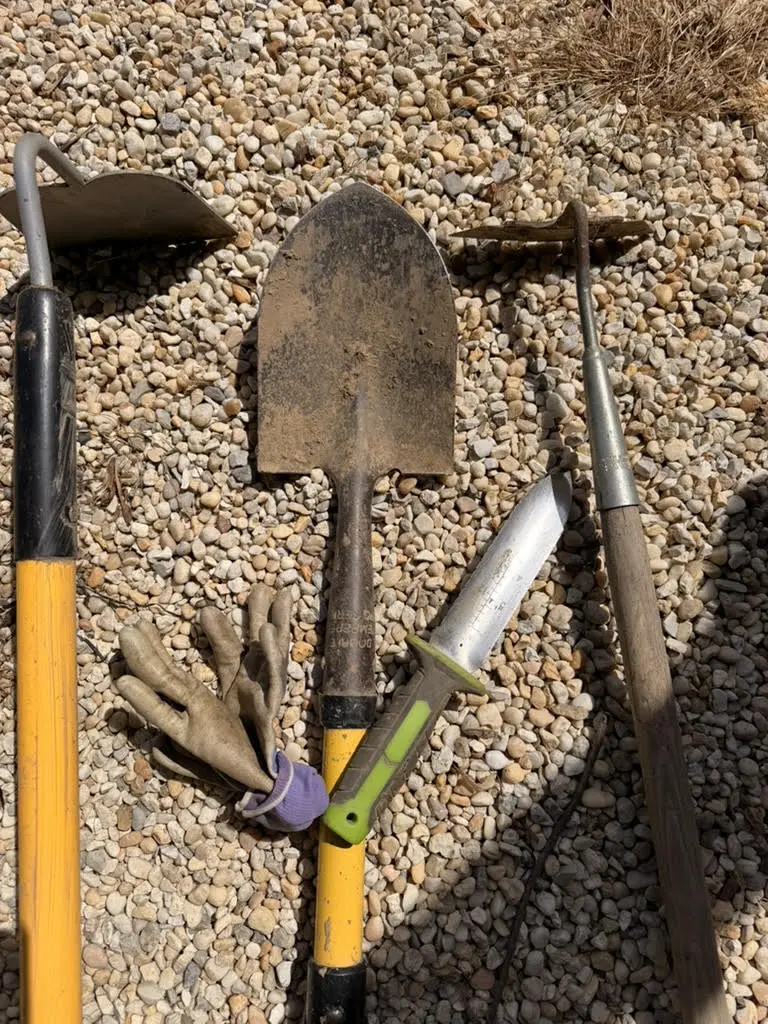 Tools for pulling weeds at Wildly Native Flower Farm