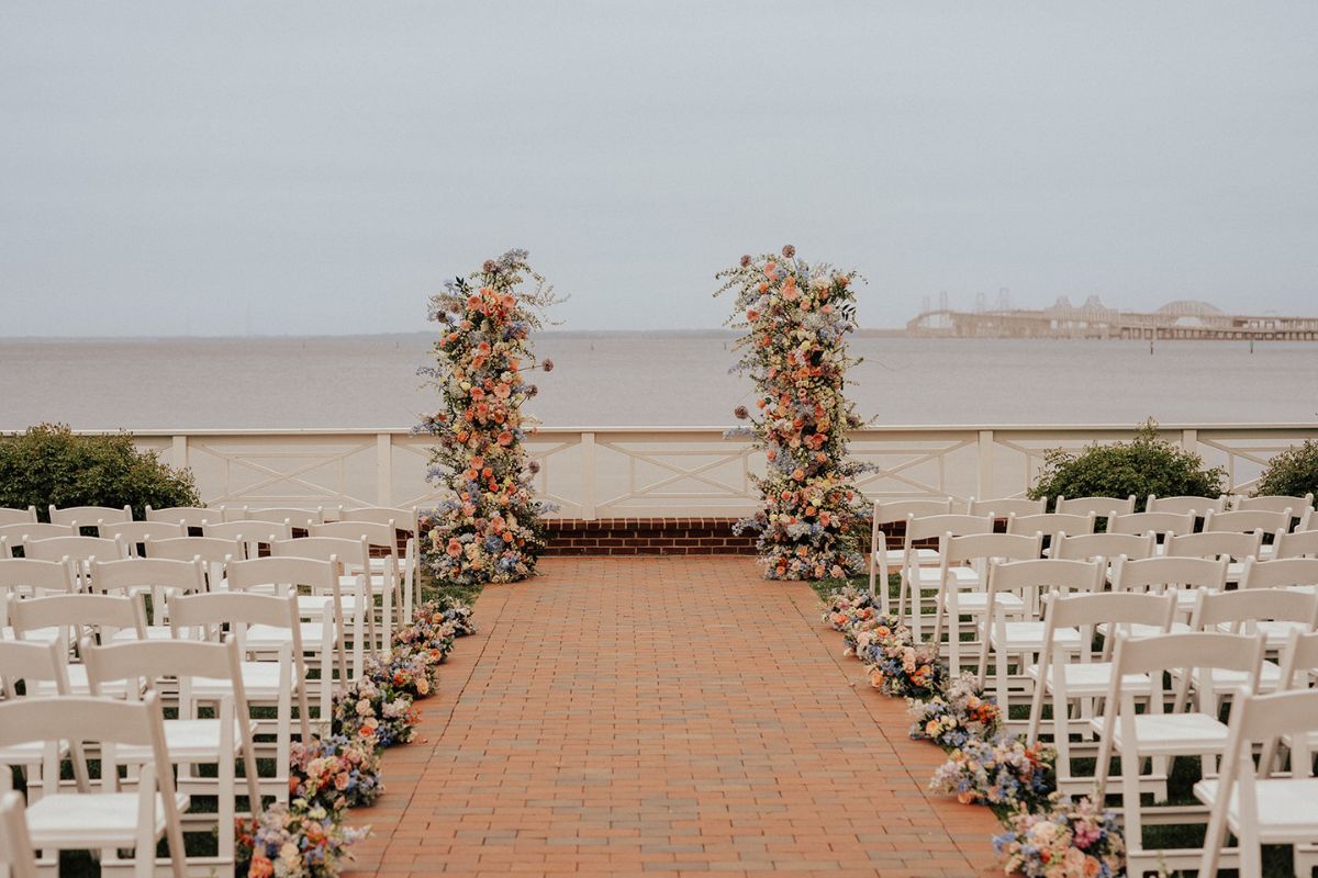 Wedding ceremony overlooking Chesapeake Bay.