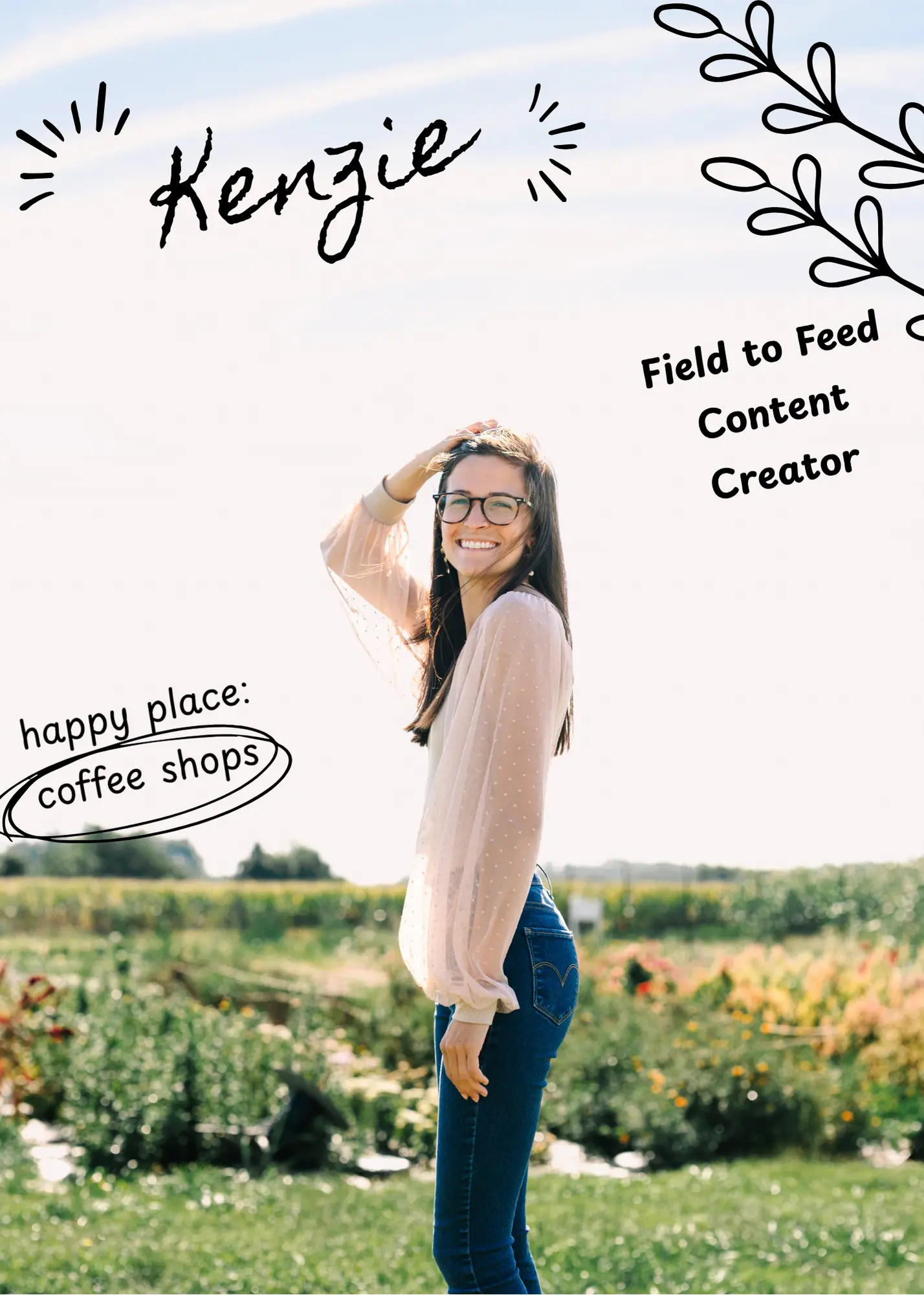 Portrait of Kenzie, employee at Wildly Native Flower Farm