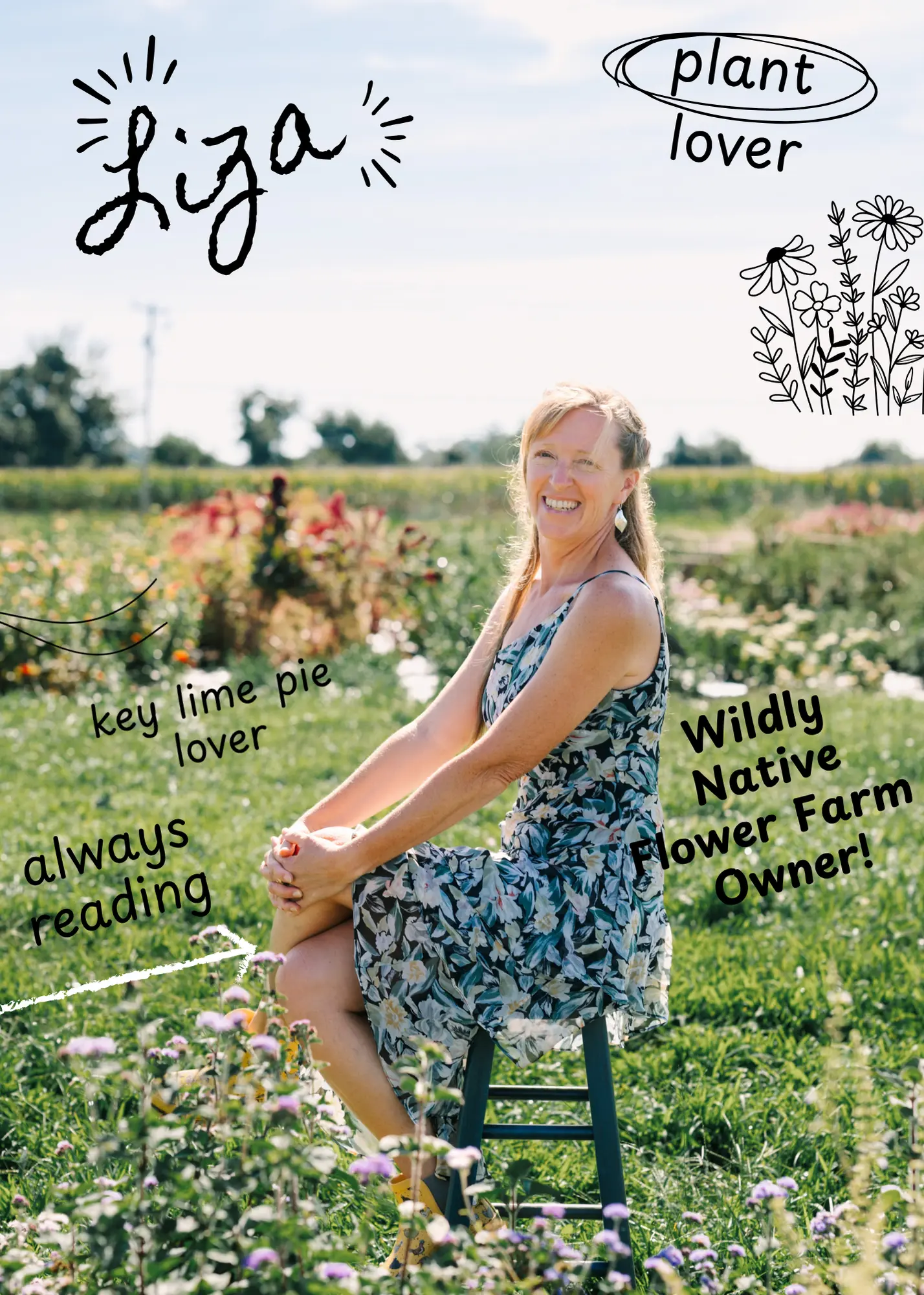 Portrait of Liza, owner of Wildly Native Flower Farm