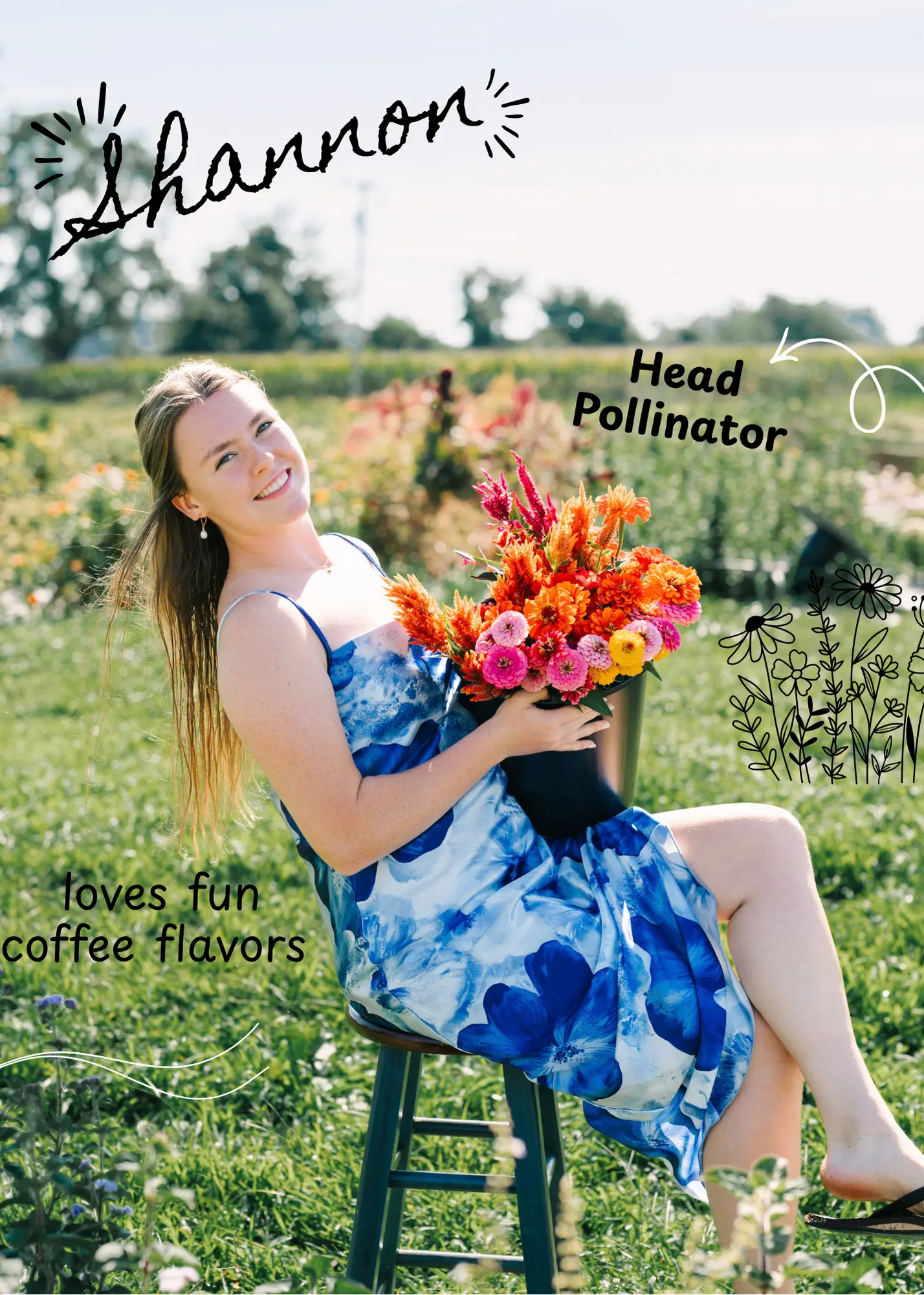 Portrait of Shannon, employee at Wildly Native Flower Farm